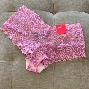 Pink Lace Boyshort Panties